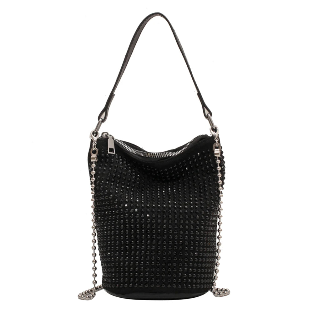 Rhinestone Shoulder Messenger Bag Diamond Bucket Totes
