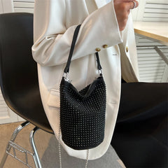 Rhinestone Shoulder Messenger Bag Diamond Bucket Totes