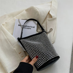 Rhinestone Shoulder Messenger Bag Diamond Bucket Totes
