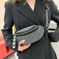 Rhinestone Waist Bag Diamond Fanny Pack Chain Belt Bags Bling Bum Bag