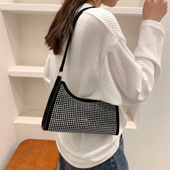 Rhinestone Women Handbag Tote Bag Ladies Diamond Female Travel Shoulder Top-Hand
