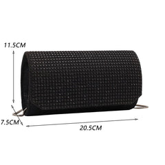 Rhinestone Shoulder Bag Chain Evening Clutch Leather Purse Fashion Decoration