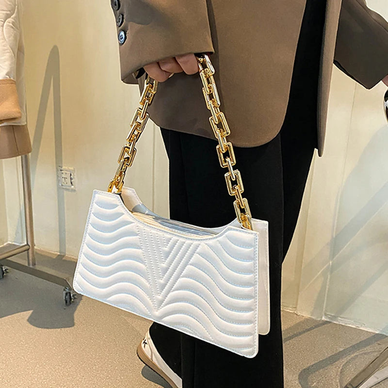 Rhombus PU Leather Shoulder Bag Solid Zipper Handbags For Women