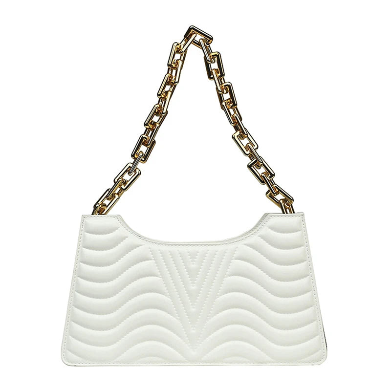 Rhombus PU Leather Shoulder Bag Solid Zipper Handbags For Women