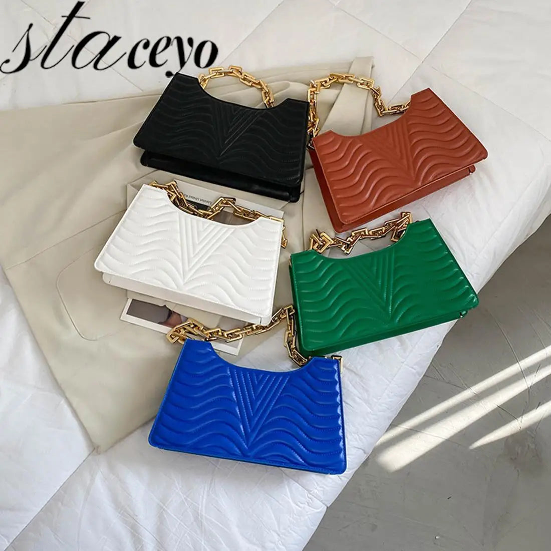 Rhombus Shoulder Bag PU Leather Handbag