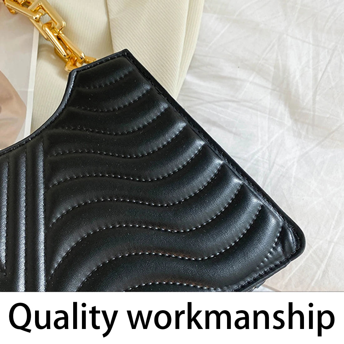 Rhombus Shoulder Bag PU Leather Handbag