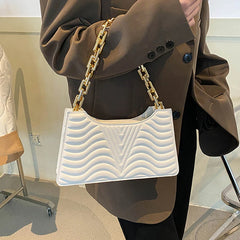 Rhombus PU Leather Shoulder Bag Solid Zipper Handbags For Women