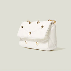 Quilted Rivet Crossbody Bag for Women - Small Flap Purses