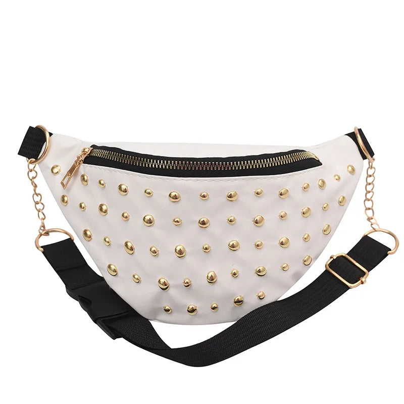 Rivets Waist Pack Fanny Pack Small Women Waist Bag Phone Pouch