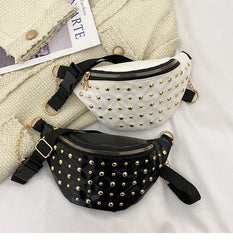 Rivets Waist Pack Fanny Pack Small Women Waist Bag Phone Pouch
