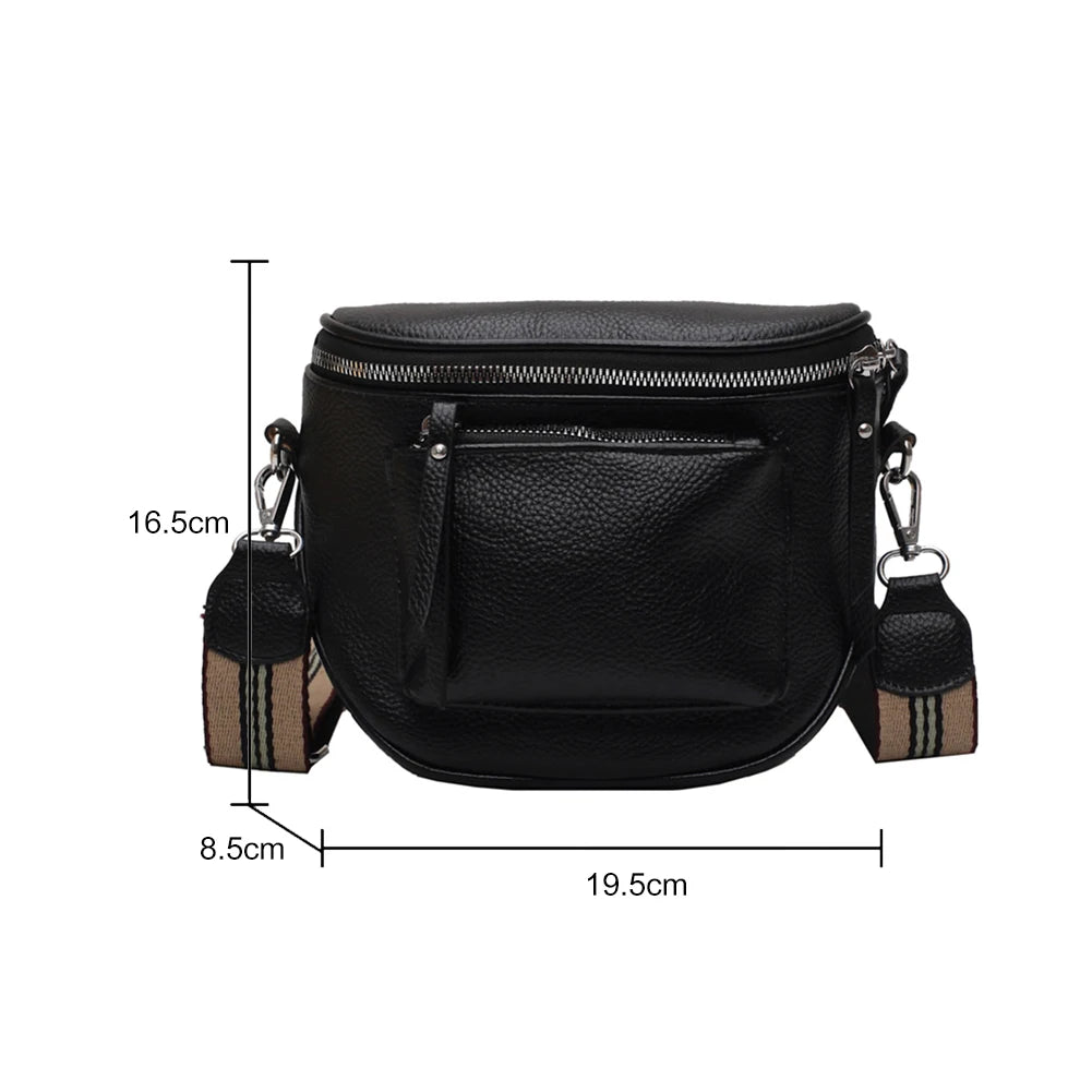 Soft Leather Crossbody Bag for Women - Casual Chest Belt Pack for Outdoor Travel