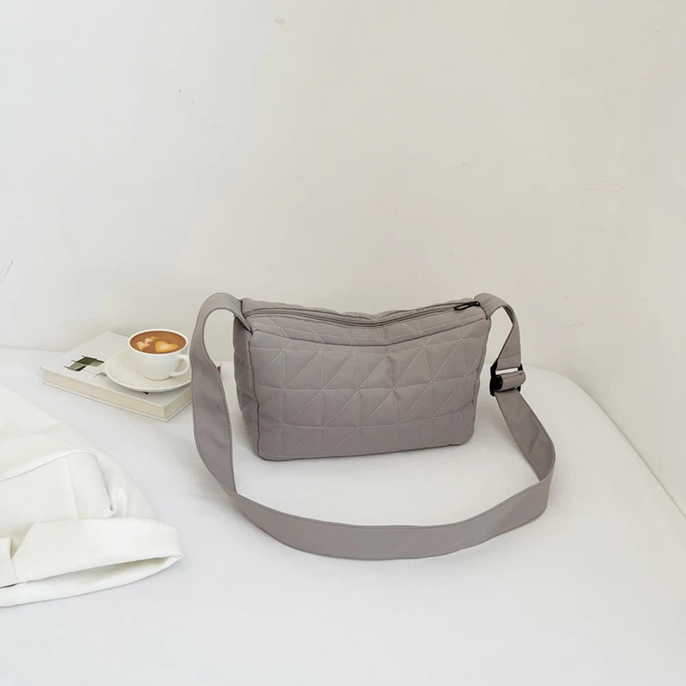 Cotton Padded Shoulder Bag Wide Belt for Travel Shopping