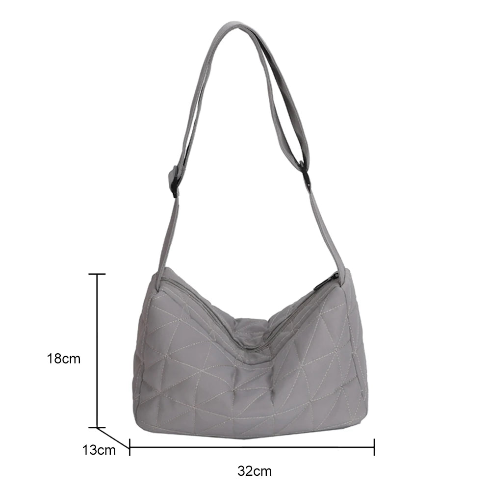 Cotton Padded Shoulder Bag Wide Belt for Travel Shopping