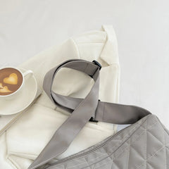Cotton Padded Shoulder Bag Wide Belt for Travel Shopping