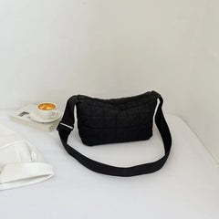 Cotton Padded Shoulder Bag Wide Belt for Travel Shopping