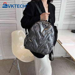 Quilted Women Casual Daypack College Rucksack Waterproof Shoulder Backpack