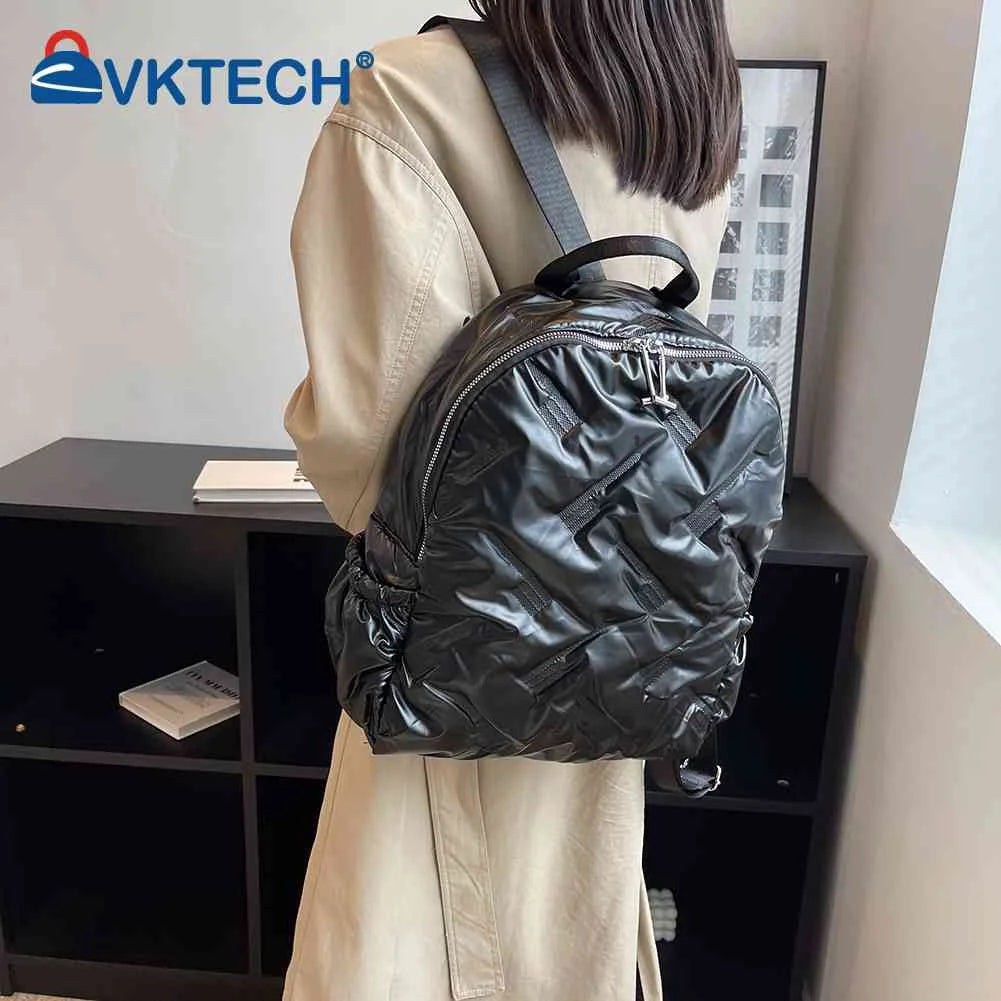 Quilted Women Casual Daypack College Rucksack Waterproof Shoulder Backpack
