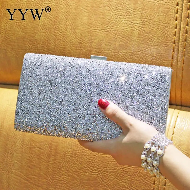 Sequin Evening Clutch Bag Party Wedding Box Bag Birthday Gift Shoulder Bag