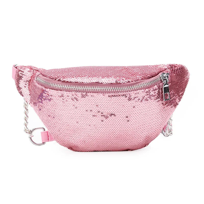 Sequin Fanny Pack Waist Bag Women Chest Pouch Shoulder Bag