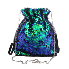 Sequin Mini Crossbody Bag Glitter Drawstring Evening Clutch Handbag