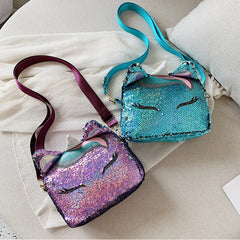 Sequin Unicorn Kid Bag Women Glitter Girl Cross body Bag