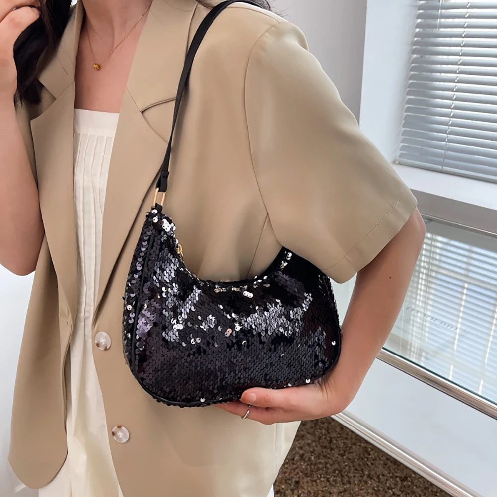 Sequins Fish Scale Underarm Shoulder Bags for Women