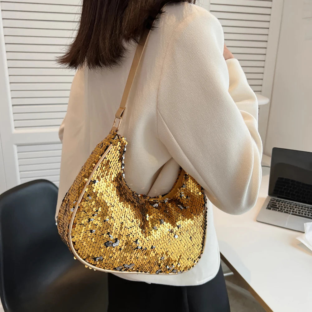 Sequins Fish Scale Underarm Shoulder Bags for Women