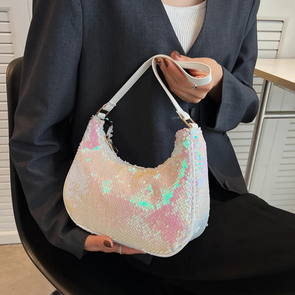 Sequins Women Shoulder Bags Handbags Casual Small Top-Handle Shoulder Bags