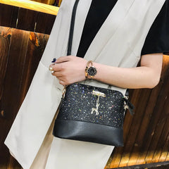 Sequins Tote Bags PU Leather Shell Clutch Bags