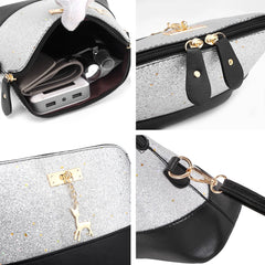 Sequins Tote Bags PU Leather Shell Clutch Bags