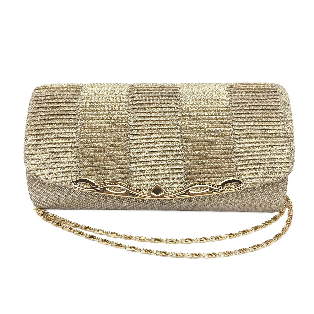 Women Evening Clutch Bag Sequined Wedding Party Ladies Shoulder Bags With Chain