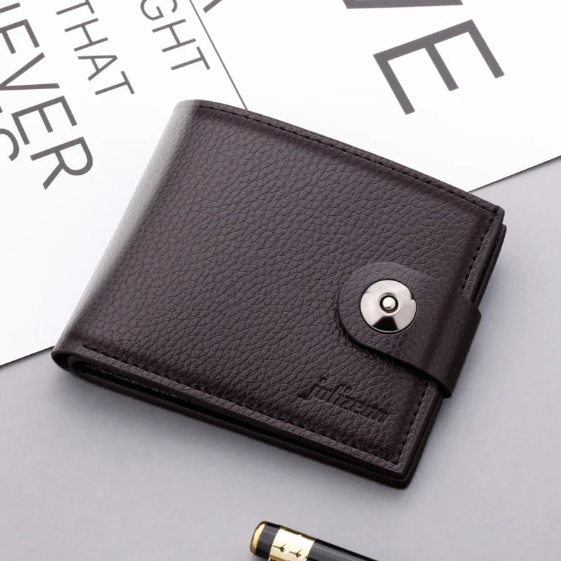 Short Women's Wallet PU Leather Zipper Purses For Women Double Pockets