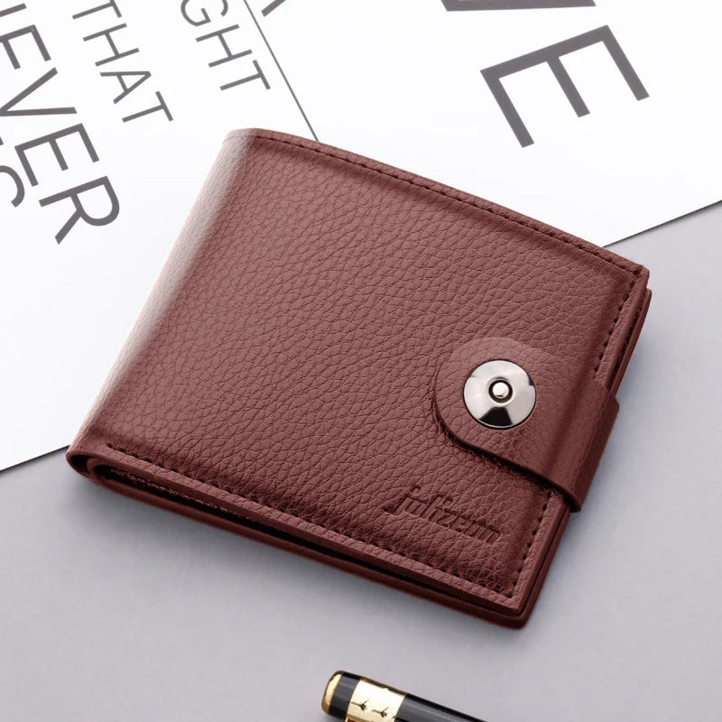 Short Women's Wallet PU Leather Zipper Purses For Women Double Pockets
