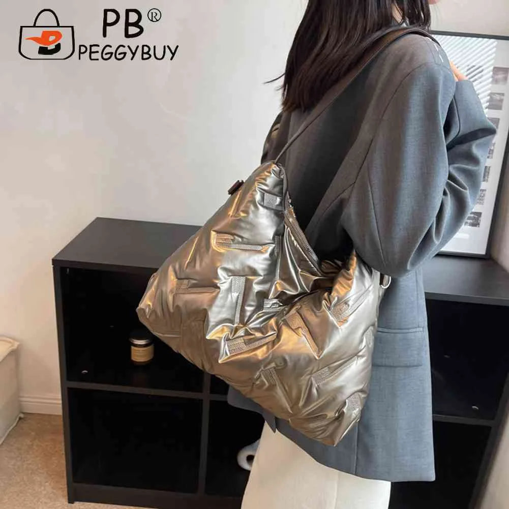 Cotton Padded Shoulder Bag Crossbody Quilted Messenger Tote