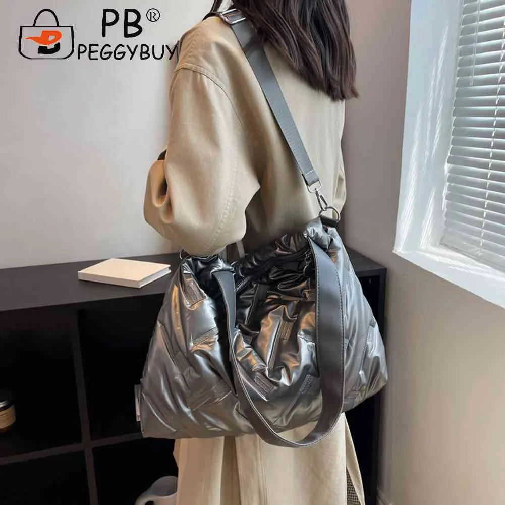 Cotton Padded Shoulder Bag Crossbody Quilted Messenger Tote