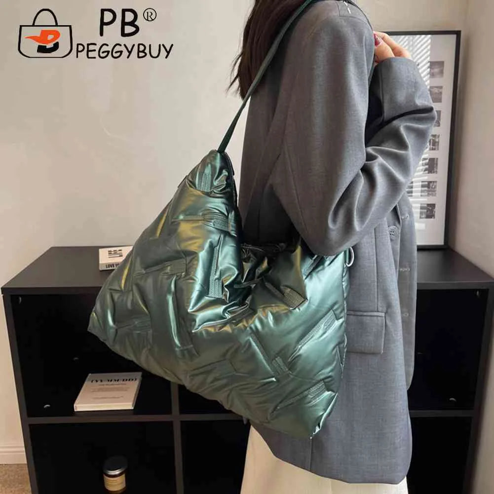 Cotton Padded Shoulder Bag Crossbody Quilted Messenger Tote