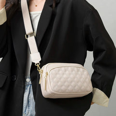 Cowhide Leather Shoulder Bag Multi-layer Pocket