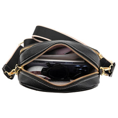 Cowhide Leather Shoulder Bag Multi-layer Pocket