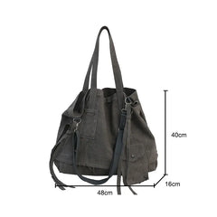 Shoulder Bag Unisex Literary Handbag Street Women Students Large Capacity Bag