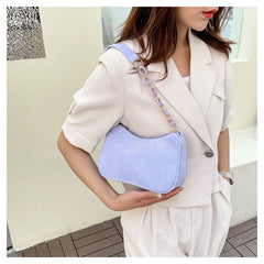 Casual Corduroy Shoulder Bag Crossbody Solid Handbag