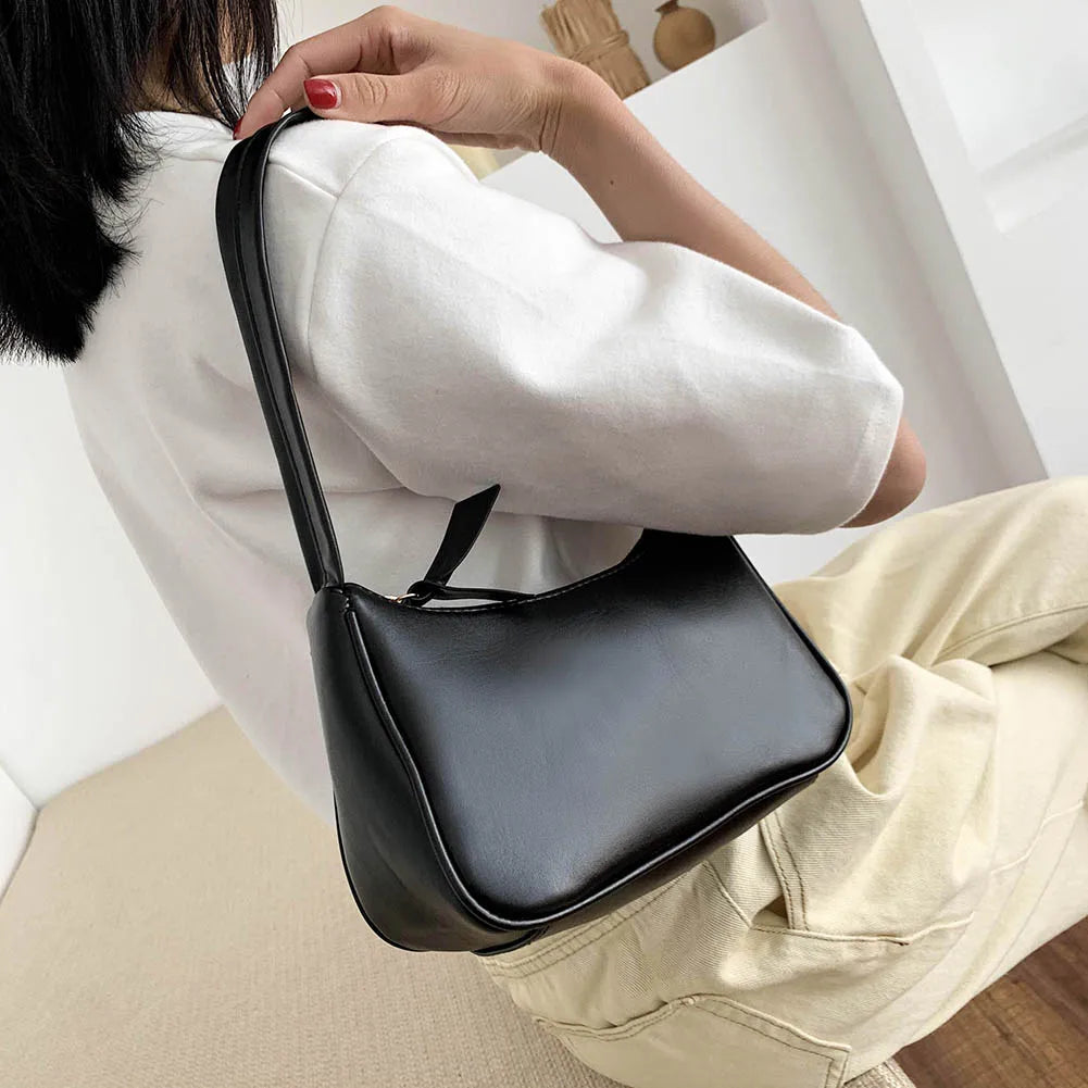 Women's PU Leather Shoulder Bag Small Clutch Hobo Handbag