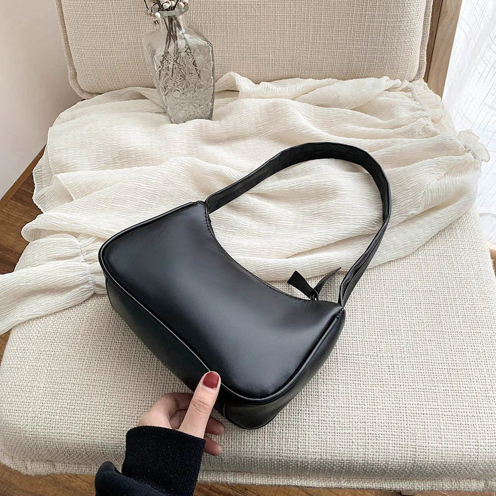 Women's PU Leather Shoulder Bag Small Clutch Hobo Handbag