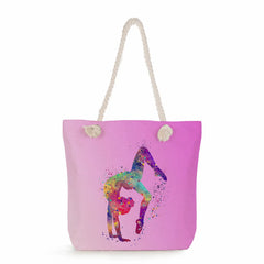 Watercolor Gymnastics Art Print Shoulder Bag for Women