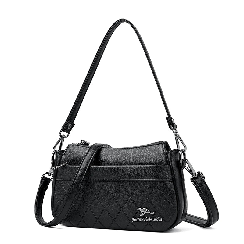 Sheepskin Leather Shoulder Bag Crossbody Handbag Zipper Sac A Main Femme
