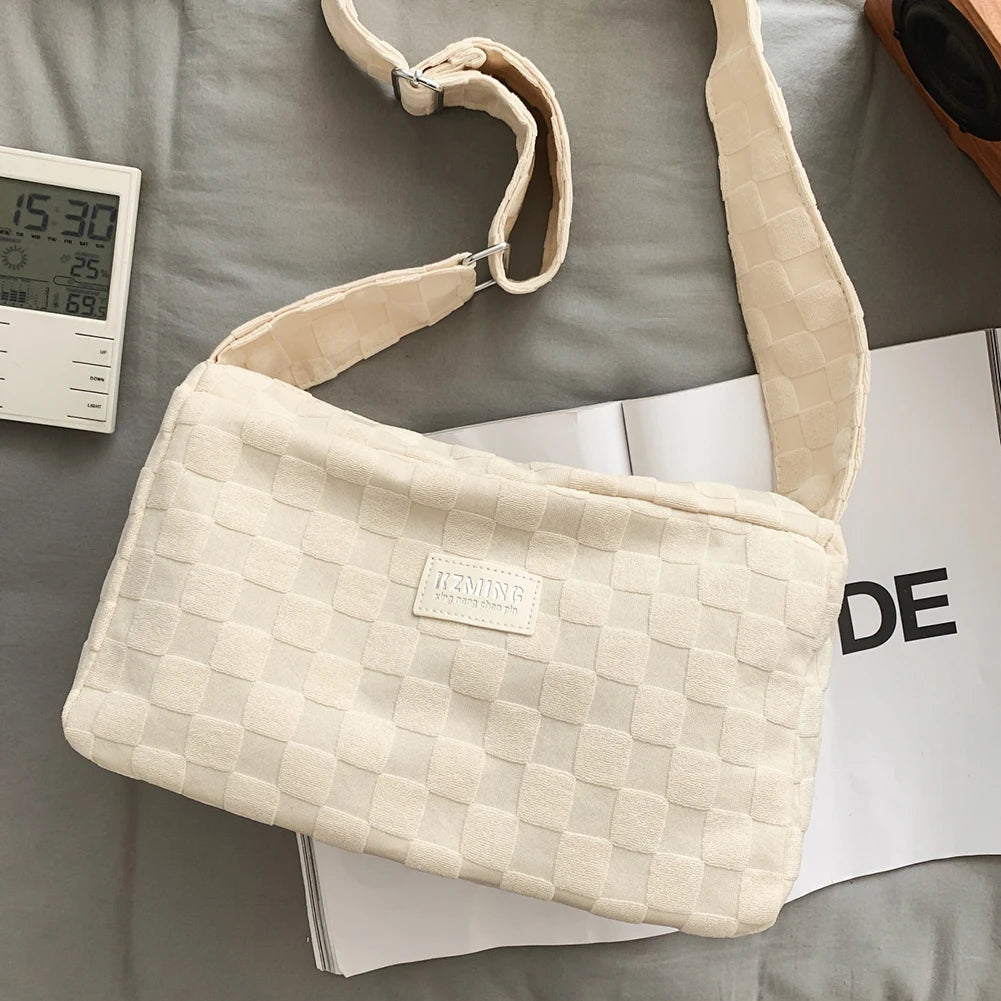 Plaid Shoulder Tote Bag Messenger Hand Bags Daily Travel Crossbody Bags
