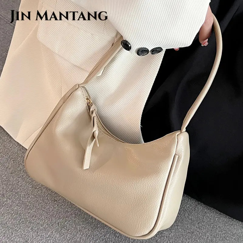 Shoulder Bags for Women Solid PU Leather Lock Handbags Small Purse