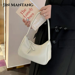 Shoulder Bags for Women Solid PU Leather Lock Handbags Small Purse