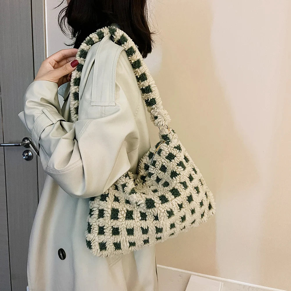 Retro Warm Autumn Winter Top-handle Shoulder Handbag