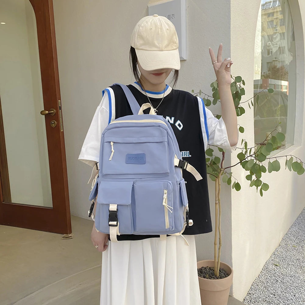 Canvas Backpack Large Capacity School Bag
