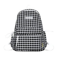 Plaid Backpack Fresh Laptop Bookbag College Schoolbag